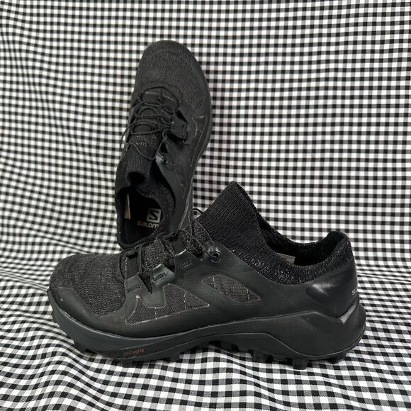 Salomon Cross Pro 2 Womens Trail Running Gorpcore Sock Sneaker All Black Size 7 - Picture 1 of 7